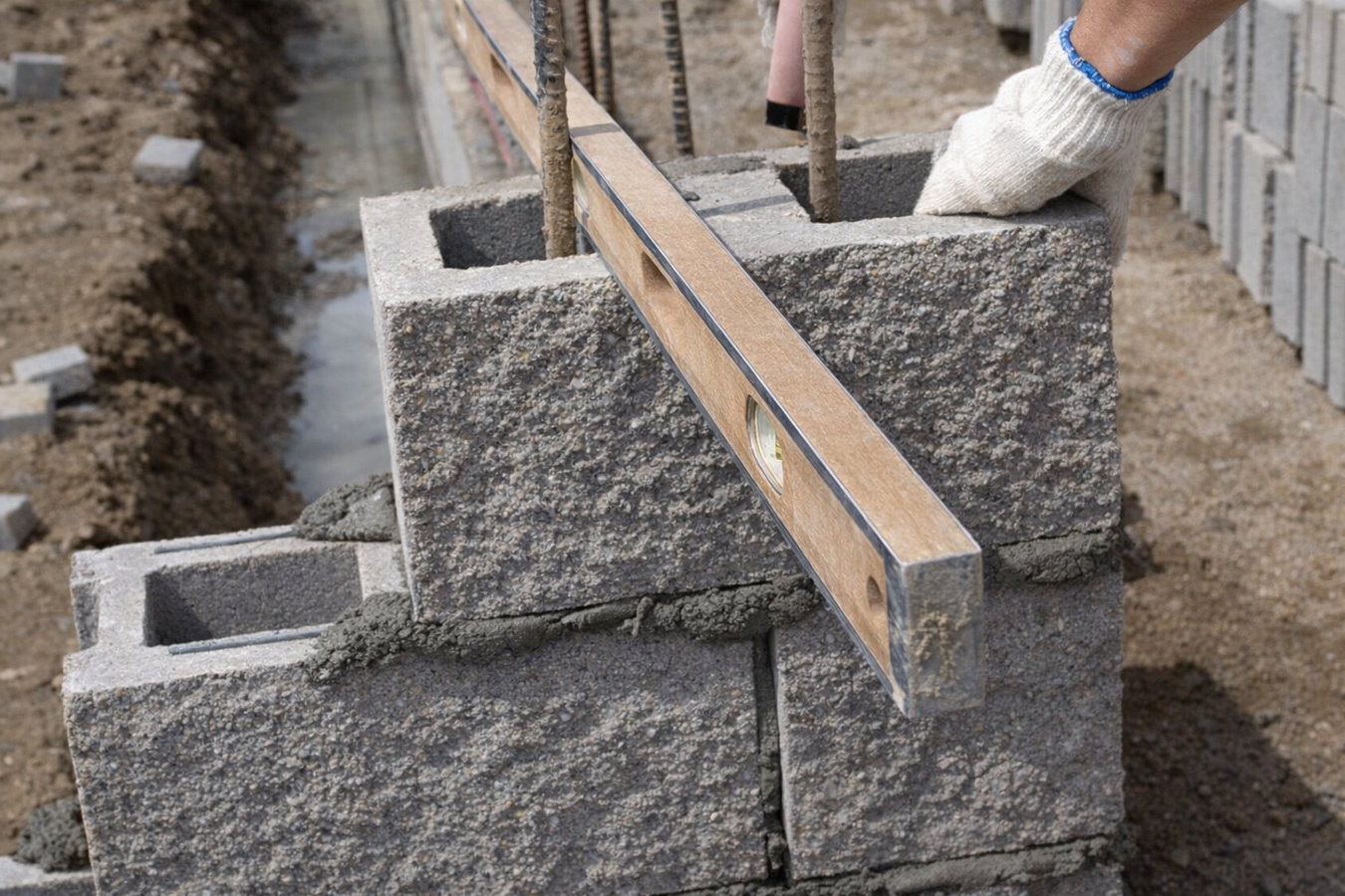 Foundation block wall installation in Hesperia, CA